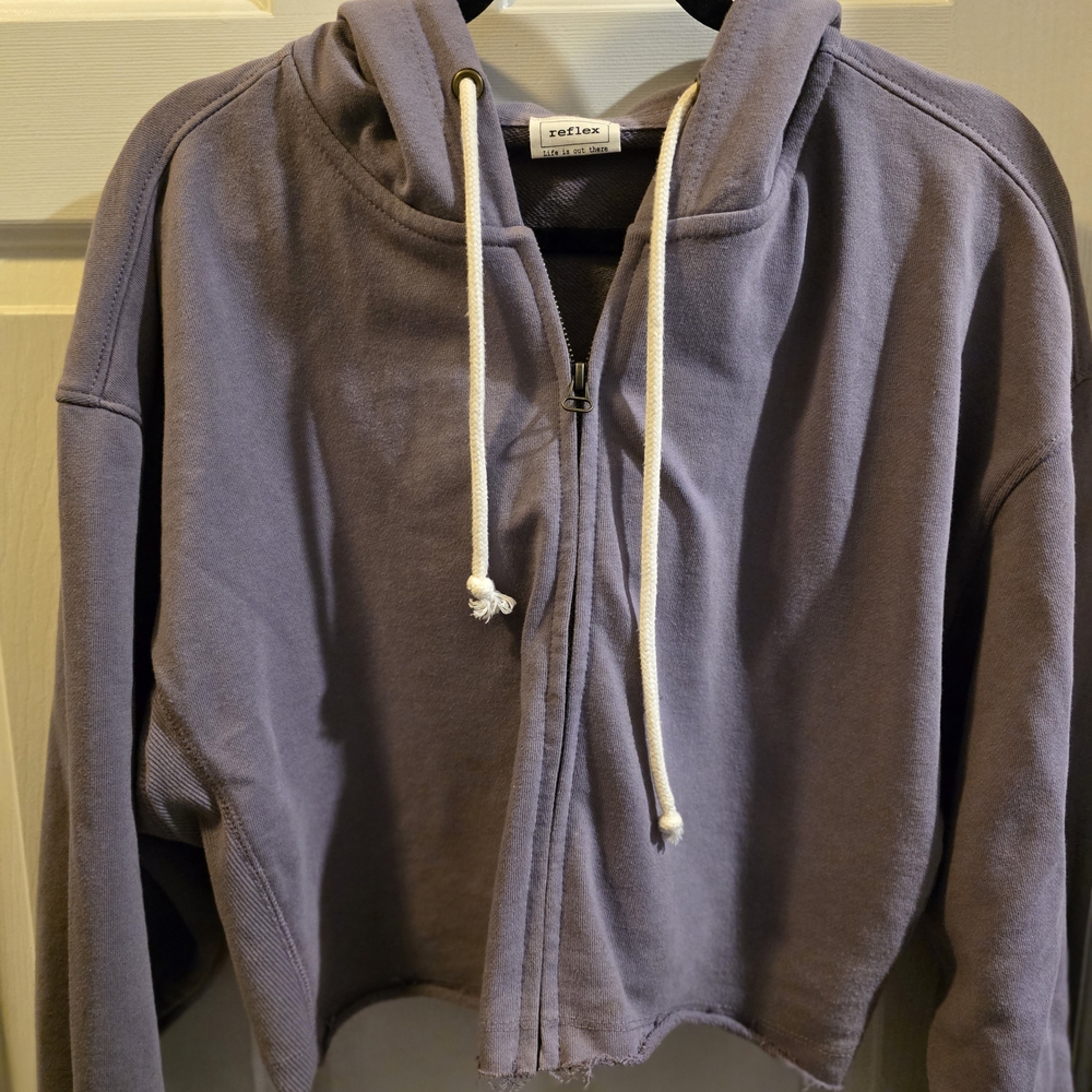 Relaxed Purple Zip-Up Hoodie